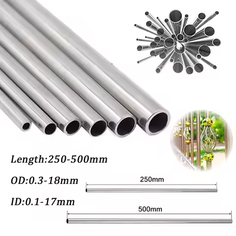 1-10pcs Stainlesss tube 304 Stainles Steel Tube Capillary Tube 250/500mm Length 12x10mm/ 10x8mm / 8x