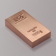 German ESG 1000 gram .999 Fine Copper Bar Cu (Made in Germany) 1kg 1 kg 1 kilo 1000g (Defects)