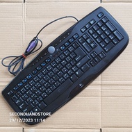 คีย์บอร์ด PC PS/2 LASER LOGITECH DESKTOP MK140 มาตรฐาน ใช้ได้ปรกติ