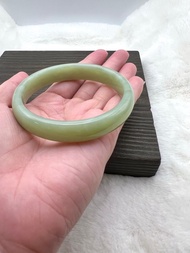 和田玉青玉玉鐲手鐲/料子油潤/平安/送禮/適51.52.53圈口/女兒鐲