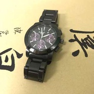 經典agnes b紫圈黑鋼 chronograph 手錶 watch