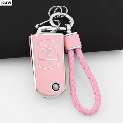 3 Buttons Pink TPU Shell Fob TPU Car Flip Key Case Cover For Mazda 2 3 5 6 8 MX5 MX-5 M6 RX8 RX-8 CX