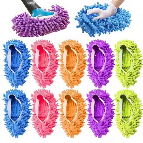1-2-3-4PCS Multifunction Floor Dust Cleaning Slippers Shoes Lazy Mopping Shoes Home Floor Cleaning M