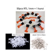 Tile Leveling 1mm - grout 1mm ceramic Leveling tool + 100 Tile Spacer 1mm + 50 pin 1mm