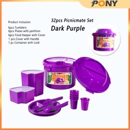 Pony 32Pcs Picnic Box Set Picnic tableware camping tableware Picnic Mate Set piknik Outdoor portable