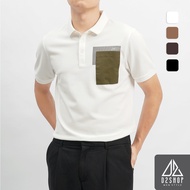 D2SHOP Men's Polo Shirt with PAICERDES stylized pocket, high quality CVC material B-9423