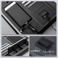 活動 訂製產品 商務文件夾a4多功能可無綫充電帶拉鏈經理夾皮銷售資料夾定製Logo