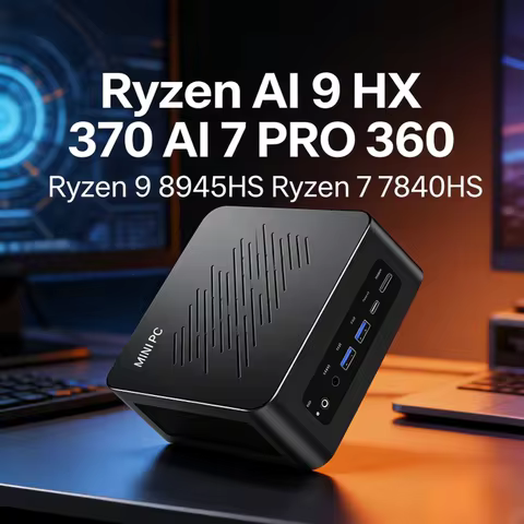 Gaming Mini PC OCuLink AMD Ryzen AI 9 HX 370 R7 PRO 360 R7 8845HS 2x2.5G LAN 2xNVMe Windows 11 NUC D