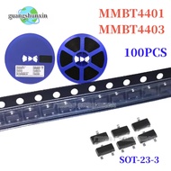 100pcs MMBT4401 SMD Transistor MMBT4403 2N4401/2N4403 NPN Screen Printing 2X/2T MMBT2222A MMBT2907A 