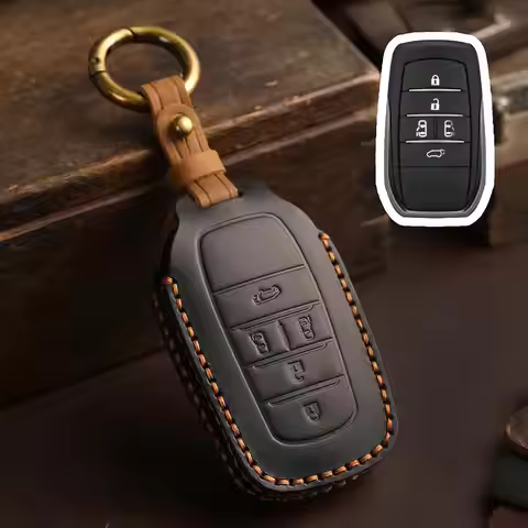 For Toyota SIENNA / Granvia / Alphard / Vellfire Hallmo Crazy Horse Cowhide Car Key Protection Cover