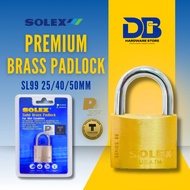 DB 100% Original Solex Premium SL99 Brass Padlock Heavy Duty Mangga Kunci Rumah Kunci Pintu Gembok