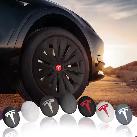 4pcs/set 3D Car Wheel Center Hub Caps Sticker Auto Emblem Wheel Center Cap for Tesla Model 3 Coil Mo