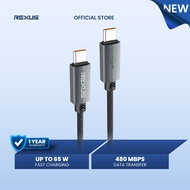 Rexus Cable CB30 Type C to C / A to C 65W Fast Charging Braided 65W Charger 65W Fast Charging