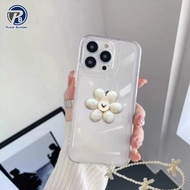 GC136 Silicone Clear Case White Flower Pop Stand With Bracelet Phone Case Softcase/ Casing Hp For Sa