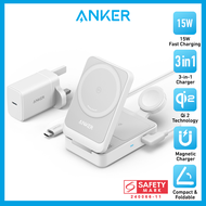 Anker MagGo 15W Foldable 3-in-1 Wireless Charging Station Qi2 Fast Charging 40W Apple Watch Charger