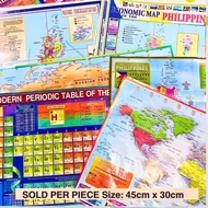 CHART BIG SIZE WITH PLASTIC BACK TO BACK PERIODIC TABLE, PHILIPPINE MAP, ASIA MAP, WORLD MAP(1PC)