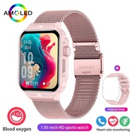 Jvcbzu55 2024 Smartwatch 1.95 inci skrin pemantauan kesihatan jam tangan IP68 kalis air sukan Fiess 