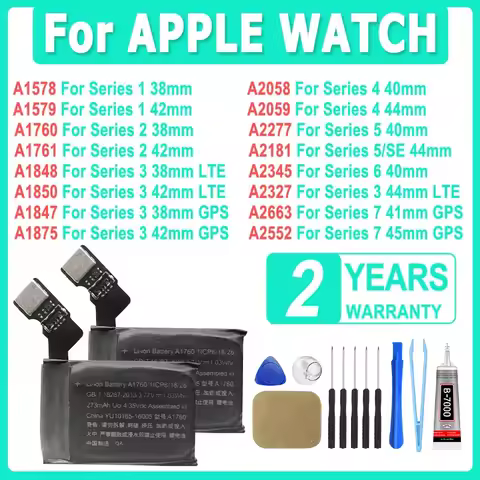 New Replacement Battery For Apple Watch Series SE 1 2 3 4 5 6 7 Bateria For IWatch S1 S2 S3 LTE S4 S