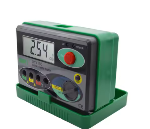 DY4100 Digital Ground Resistance Tester Earth Megger 0-2000 Ohm for Solar PV Lightning Protection Ch