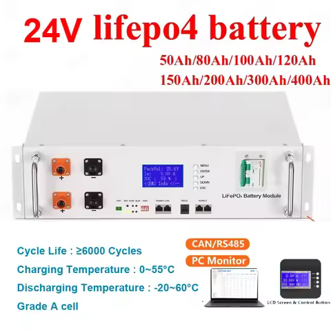 Gtk 24v 100AH 150Ah 200Ah 300Ah 400AH 500AH lifepo4 Lithium batterry for Solar system