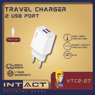 V-GeN VTC2-27 2.1A Dual Port USB Travel Charger Adapter VGEN