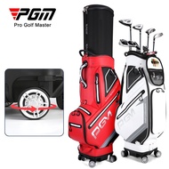 PGM thicken 5 way divider waterproof retractable golf travel bag with 4 way wheels and brake system QB098