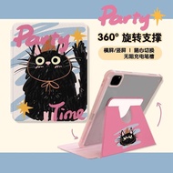 For iPad Pro 11 2021 Case 2020 iPad Air 4 Air 5 2022 Case 360 Degree Rotation For iPad Mini 6 2021 9th 8th 10.2 inch Cover Cartoon painted simple hand drawn cat