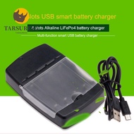 TARSURESG Intelligent Battery Charger Stable Portable LED Indicator Fast Charging Dock for Rechargeable Battery AA AAA 1.5V Alkaline Battery