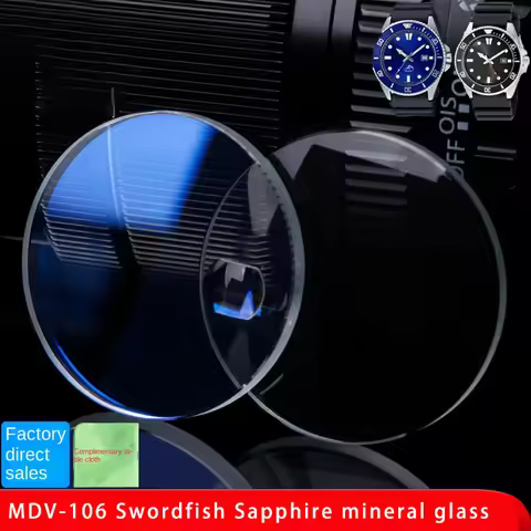 For Casio MDV-106 Swordfish watch glass sapphire crystal flat mineral mirror mdv106 replacement lens