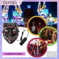 [Cilify.sg] Halloween LED Luminous Full Face Mask Scary Mask Holiday Party Dressing Up Props