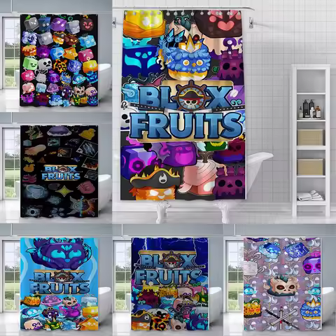 Shower Curtain Waterproof Polyester Fabric Paint Colorful Bath Curtains B-Blox Fruit Pupil Home Bath