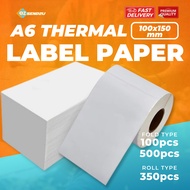 A6 Thermal Label Paper AWB Thermal Paper 100x150mm Ready Stock