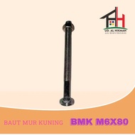 Munfa_store SET YELLOW HEX BOLT NUTS M6 X 80 M6X80 KEY 10 MM