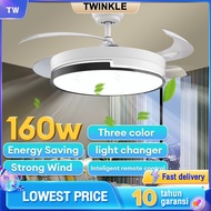 Ceiling Fan With Light Fan Kipas siling Ceiling Fan Light Invisible Fan Light AC Motor 5 Blades Ceil