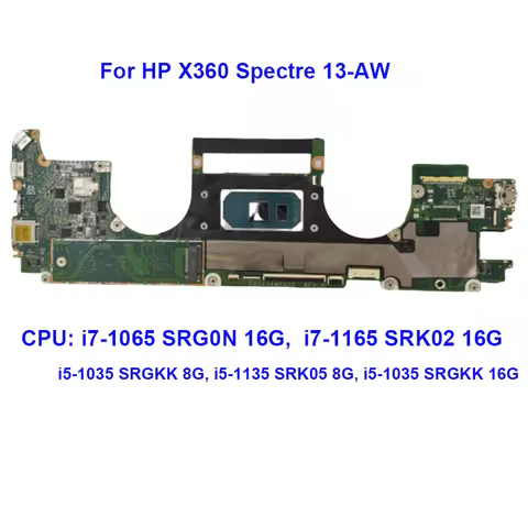 For HP Spectre X360 13-AW 13T-AW Laptop Motherboard with Cpu Processor SRGKK I7-1065G7U i7-1165 8GB 