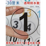 Transparent Transparent Number Sticker Number Sticker Number Sticker Color Round Clothes Size PVC Nu