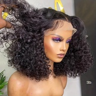 Human Hair Front Lace Bob Double Drawn Water Wave Bob Wig Wig