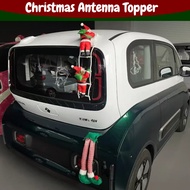 For VW/BYD : Christmas Antenna Topper - Santa on Ladder Ornament  No Tools Needed