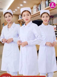 original Nurse uniform long-sleeved winter suit female white coat pharmacy beauty salon work uniform