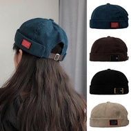 Brimless Hat Vintage Melon Skin Cap Pure Cotton Unisex Hat U0c8