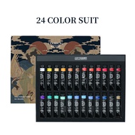 Paul Rubens GUCAI ชุดสีน้ำจีนแบบดั้งเดิมเม็ดสีแบบมืออาชีพสี12/24สี12มล. ภาพวาดแร่สำหรับศิลปินคลาสสิก