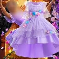 Magic Full House Princess Dress encanto isabela Flower Purple Dress Cosplay Party Costume