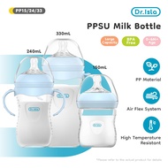 AVINIE＆ Dr.isla Botol Susu Wide Neck Anti-colic Baby Bottle - Blue/Pink (150ml/240ml/330ml) PP15