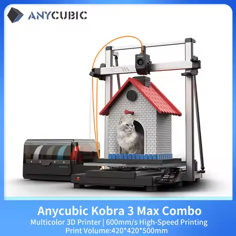 ANYCUBIC Kobra 3 Max AE Version Multi-Color 3D Printer Max 600mm/s Print Speed Large Build Size 500*