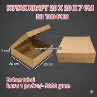 CAKE BOX KRAFT RICE BOX 20 X 20 CM, CONTENTS 100 PCS