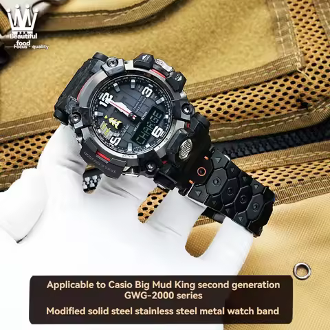 For G-SHOCK Casio Second Generation Big Mud King Strap 5678 GWG2000 GWG-2000 GWG-2040 Modified Steel