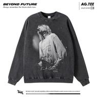 เสื้อฮู้ดสตรีทสไตล์อเมริกัน Nirvana เสื้อสเวตเตอร์คอตตอนหลวมๆ สำหรับผู้ชาย ฤดูใบไม้ร่วง 2024 แขนยาว 