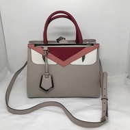 二手Fendi 2Jours灰色拼紫色怪獸印，配件肩帶