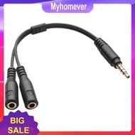 3.5mm Mic Headset Splitter Adapter 1 TRRS Male to 2 Female Y Audio Cord