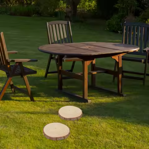 2Pcs Garden Stepping Stones Outdoor Wooden Log Style Weather Resistant Walkway for DIY Path Garden D